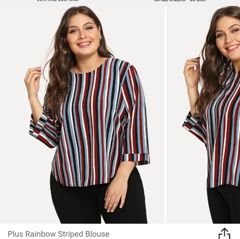 Rainbow striped blouse